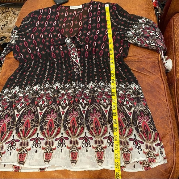 Coldwater Creek Sheer Multi-color Tunic Blouse - Picture 8 of 12